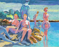 Family of River Bathers
